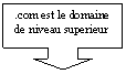 Rectangle avec flèche vers le bas: .com est le domaine de niveau superieur    